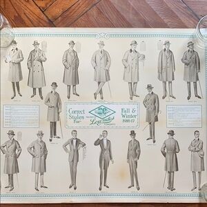 Antique Vintage Fall Winter 1916 1917 Lowndes Toronto Men Fashion Advert Poster